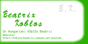 beatrix koblos business card